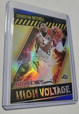 panini NBA hoops high voltage donovan Mitchell golden holo trading card