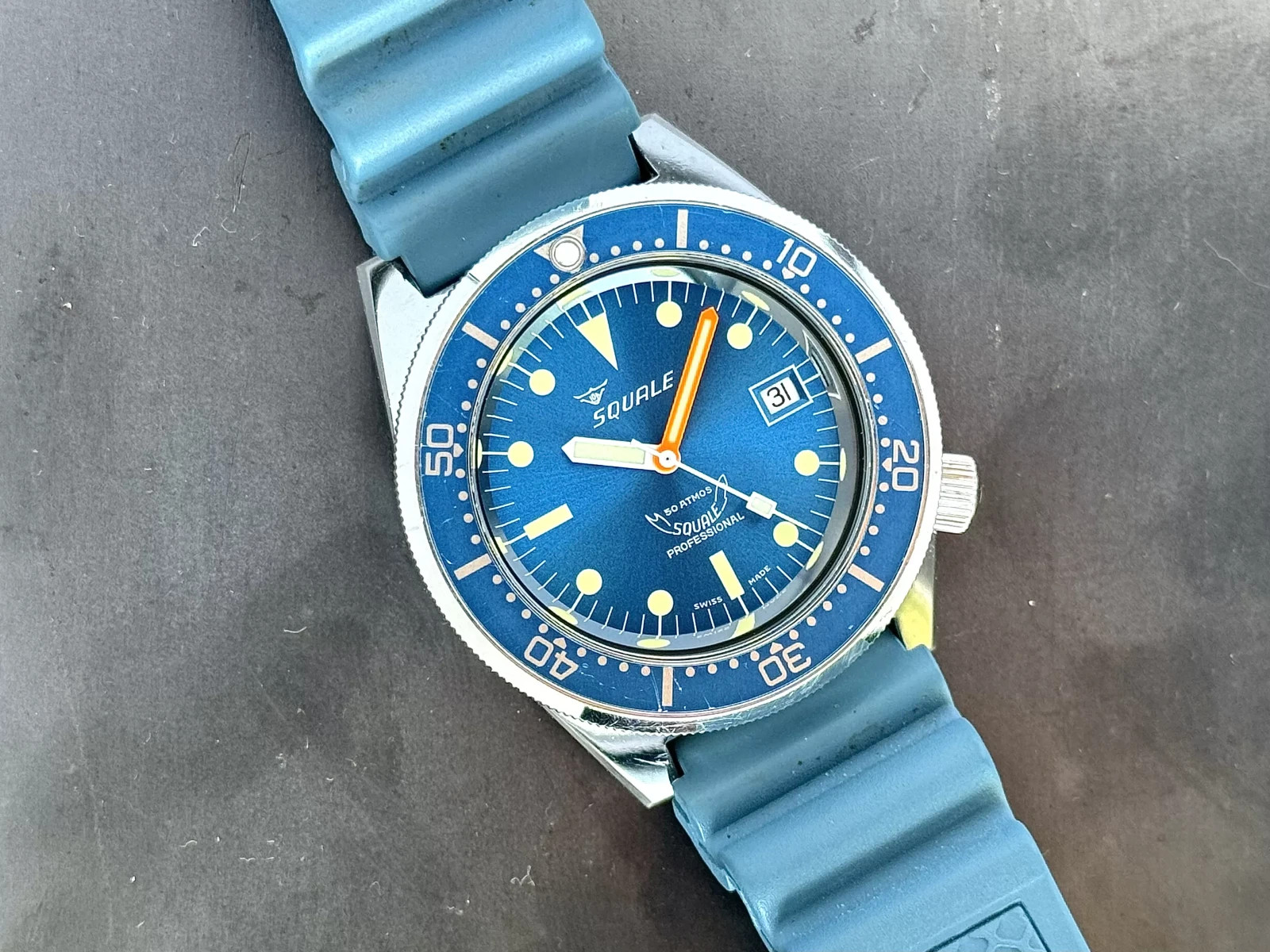 Squale 1521 50 Atmos Ocean Blue Professional Automatic Dive Watch w/BOX!