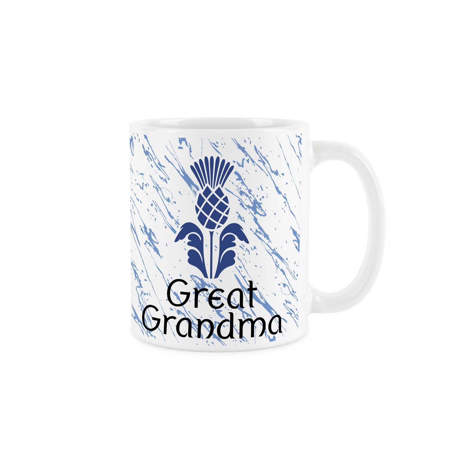Scottish Thistle Great Grandma Mug - White Scotland Gift Family Ceramic Cup