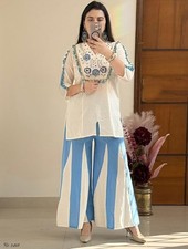 Women's Office Wear Top Kurti Palazzo Set Bollywood Ethnic Kurta Cord Set Dress
