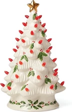 Lenox 893624 Treasured Traditions Holiday Red Bulbs Lit Tree, Christmas Decor