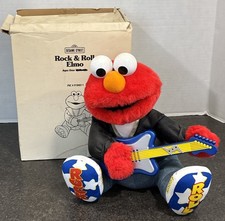 Rock N Roll Elmo Plush Guitar Plays Music Sings Shakes 1997 Avon First Ed.