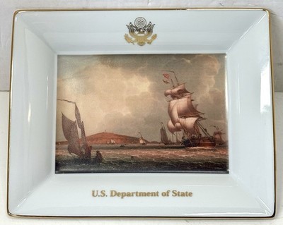 Department of State Diplomatic Reception Rooms Ceramic Dish Boston Harbor Art