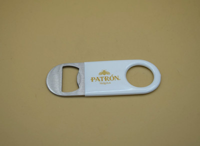 Patron Tequila Bottle Opener White Rubber  Vinyl Grip 3  Bartender Speed Tool