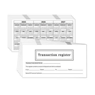 12 - Pack 6''×3'' Check Registers for Personal Checkbook