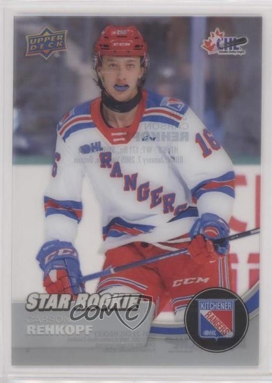 2021-22 Upper Deck CHL Clear Cut Carson Rehkopf Star Rookie #395  