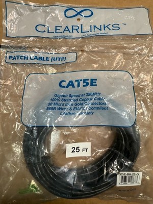 CAT5E BLACK PATCH CORD 25FT