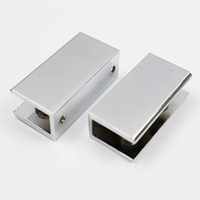 2 Pcs Bathroom Shower Glass Clamps Clips Holder-Support Screen Bracket Connector