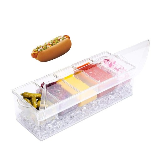 Condiment Server, Tray, ice Party Serving bar, Chilled Caddy, bar Garnish Hol... - Picture 3 of 7