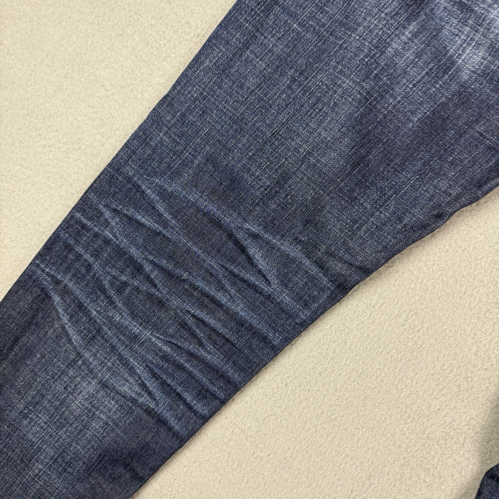 True Religion Jeans Men's 33 (Fits 35x34) Skinny Flap Pockets Blue Embroidered