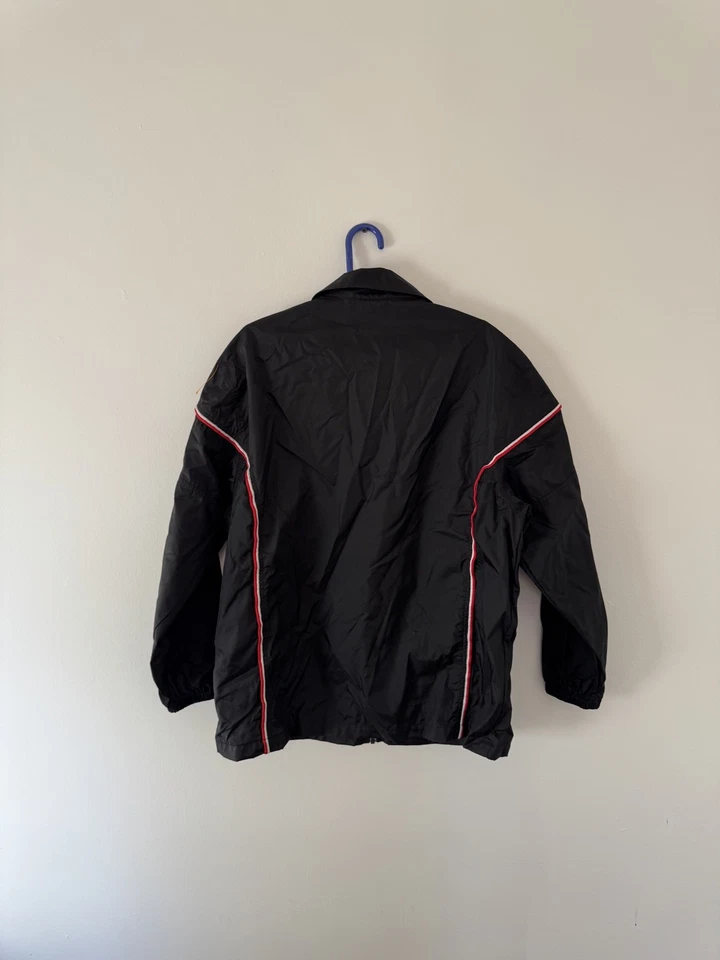Винтажный Nike куртка мужская средний черный полный молнии трек ветровка красный свуш 90-х Y2K - Изображение 2 из 4