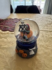 Vintage 1993 Disney Nightmare Before Christmas Musical  Snow Globe RARE PUMPKIN!