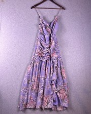 Free People ASTR The Label Maxi Dress XS Pink Purple Floral Ruched Ruffled Party