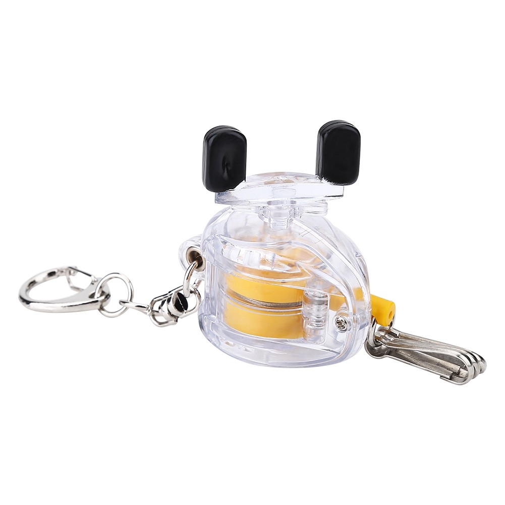 HOT Portable Fishing Reel Keychain Key Ring With Retractable Steel Wire Belt BA