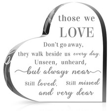 Bereavement Gift Acrylic Heart Sympathy Memorial Condolence Grief Remembrance