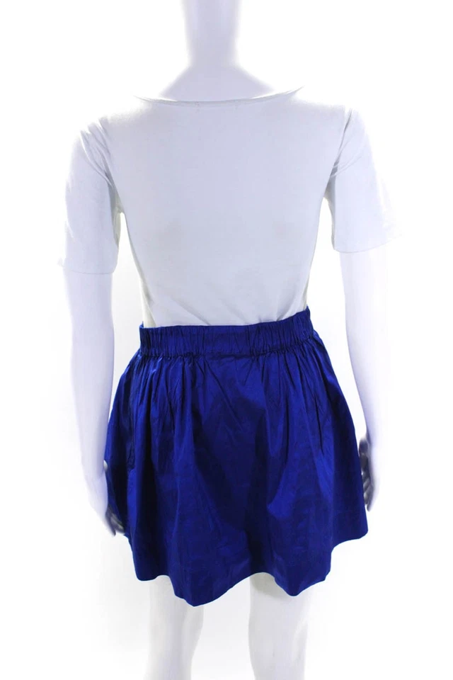 Falda Calypso Saint Barth Mujer Cintura Elástica Seda Línea A Azul Talla XS Foto 3 de 4