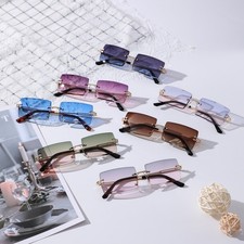 Rimless Sunglasses UV400 Eyewear For Summer Travel Pressure Free Wearing