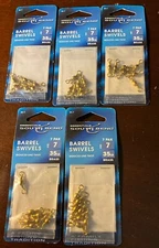 LOT OF 5 PACKS SOUTH BEND BARREL SWIVELS SIZE 7  35# BRASS   - NEW IN PACKAGES