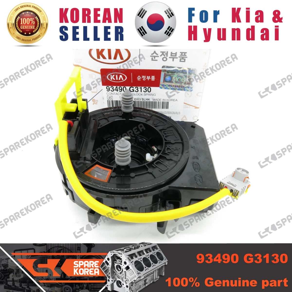 Genuine/OEM 93490G3130 CONTACT ASSY-CLOCK SPRING for Hyundai Kona 