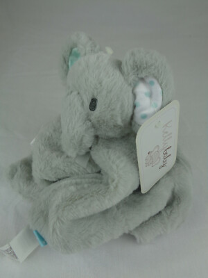 Kelly Baby Security Blanket Rattle Elephant Lovey Toy Plush Gray 14.5 ...