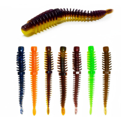 9PCS Screw thread The needle tail Soft Plastic Fishing Bait 8cm/2g