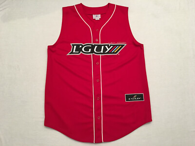 TEAMWORK ATHLETIC APPAREL Men's Red Embroidered L'Guy Sleeveless