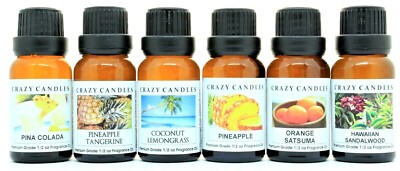 6 Set: Coconut Lemongrass, Hawaiian Sandalwood, Orange Satsuma, Pineapple, Pina