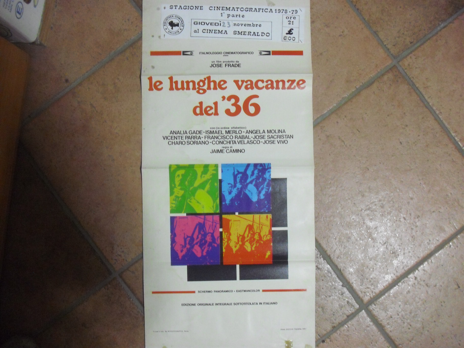 Locandina originale film Le lunghe vacanze del '36 (1976) - Regia di Jaime Camino