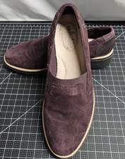 CLARKS collection Sharon Dolly slip on Loafers suede upper red woman US 6M