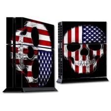 PS4 Playstation console skins decals wrap - American Skull Flag in Skull