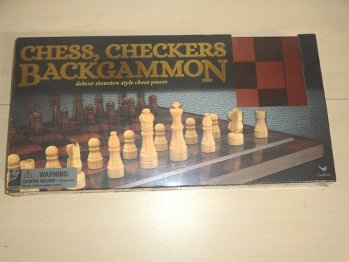 Cardinal Chess, Checkers & Backgammon Set Deluxe Staunton Style Chess ...