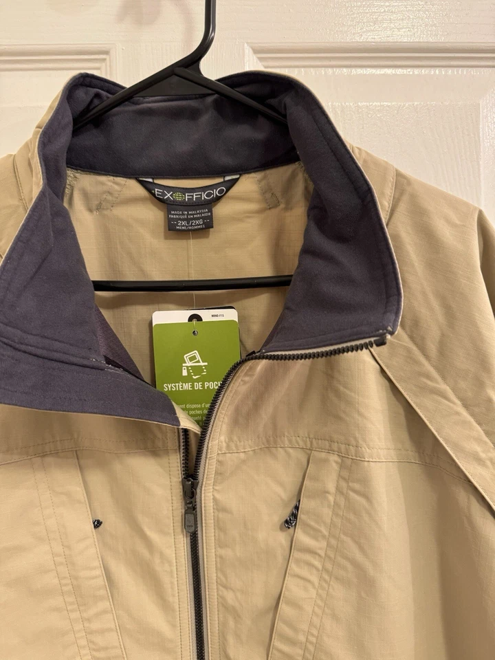 Exofficio Jacket Men 2XL FlyQ Convertible Sleeve Zip Hiking Travel UPF MSRP $150 - Image 4 of 4