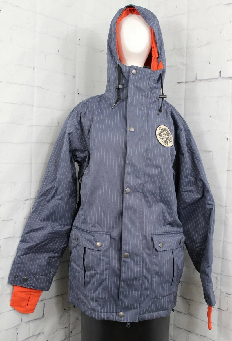 Airblaster Grumpy Snowboard Jacket, Men's Medium, Navy Stripe