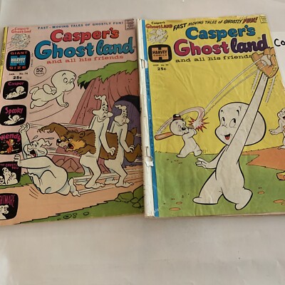 CASPER'S GHOSTLAND # 76 January 1974 (Harvey Comics) And Issue #90 Lot