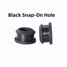 Black Snap-On Hole Plug Silicone Rubber Blanking Seal Bung Pipe Tube 10mm - 50mm