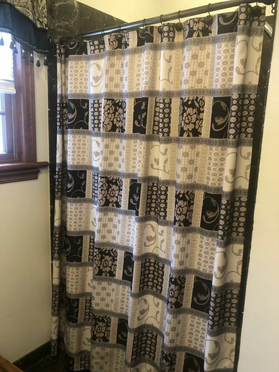 Black and best sale yellow shower curtain