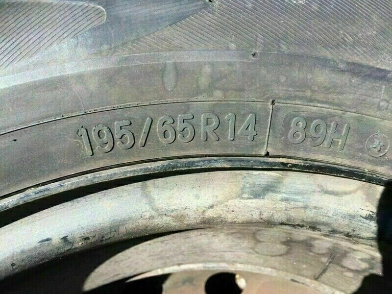 2xkomplette Sommerreifen+Felgen 195/65R14 89H für Nissan Primera,Bluebird,Avenir - Bild 3 von 4