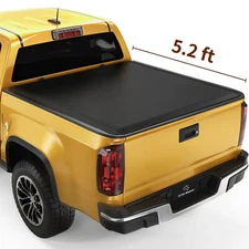 5.2FT Soft 3-fold Tonneau Cover For 2015-25 Chevy Colorado GMC Canyon Truck Bed