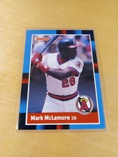 1988 DONRUSS #181 MARK McLEMORE California Angels Baseball Card, 2nd Base. (NM)