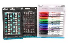 The Board Dudes Medium Point Dry Erase Markers 10-pack  60 Designer Plush Pins