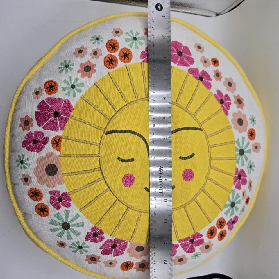 Crate & Barrel The Land of Nod "Sol de Primavera" Almohada Dormitorio Casa Retro 15" Foto 4 de 4