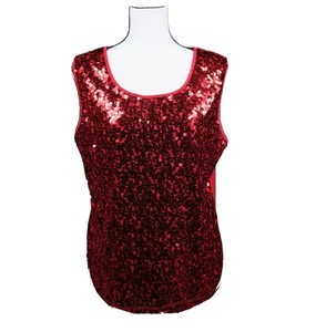 red glitter blouse