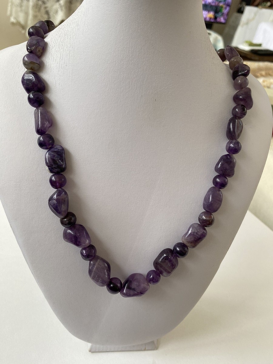 Vintage Amethyst Beads Necklace UK