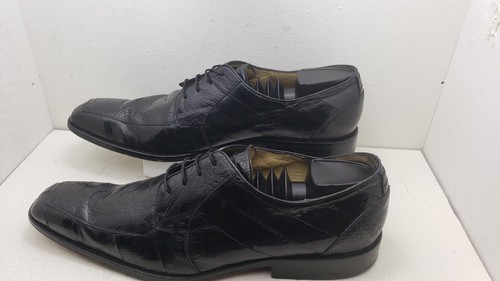BELVEDERE Black Ostrich Men’s Oxford Dress Handmade Men’s Shoes Size 12 E - Picture 6 of 12