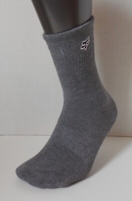 Fox Racing Core Crew Socks Men Heather Gray L/XL 10-13 One Pair
