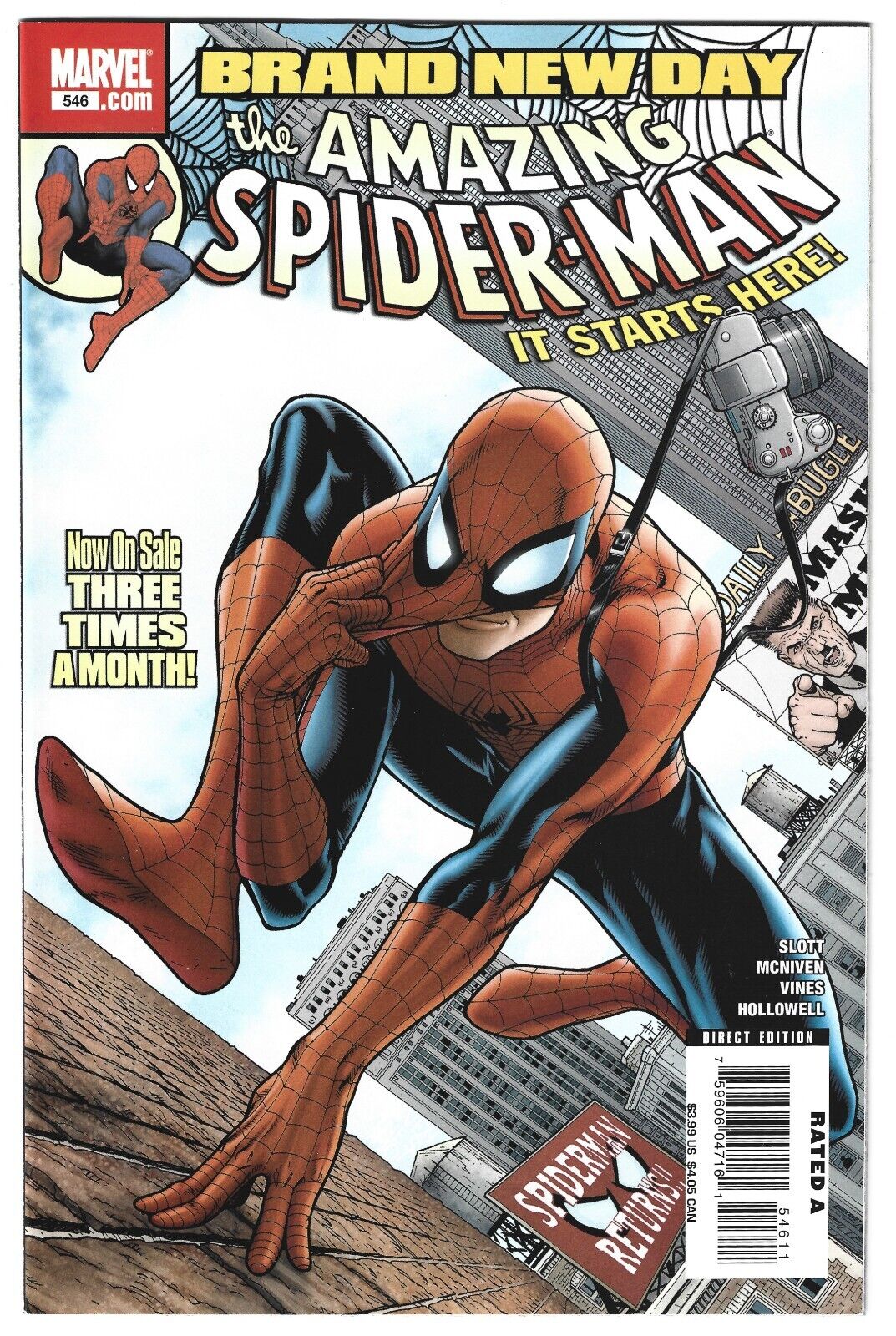 Amazing Spider-Man #546 Marvel 2008 Key Iss 1st Full App Mister Negative 9.4 NM
