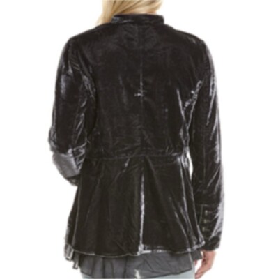 Free People Velvet Faye Military Jacket Ebony Small NWT $228