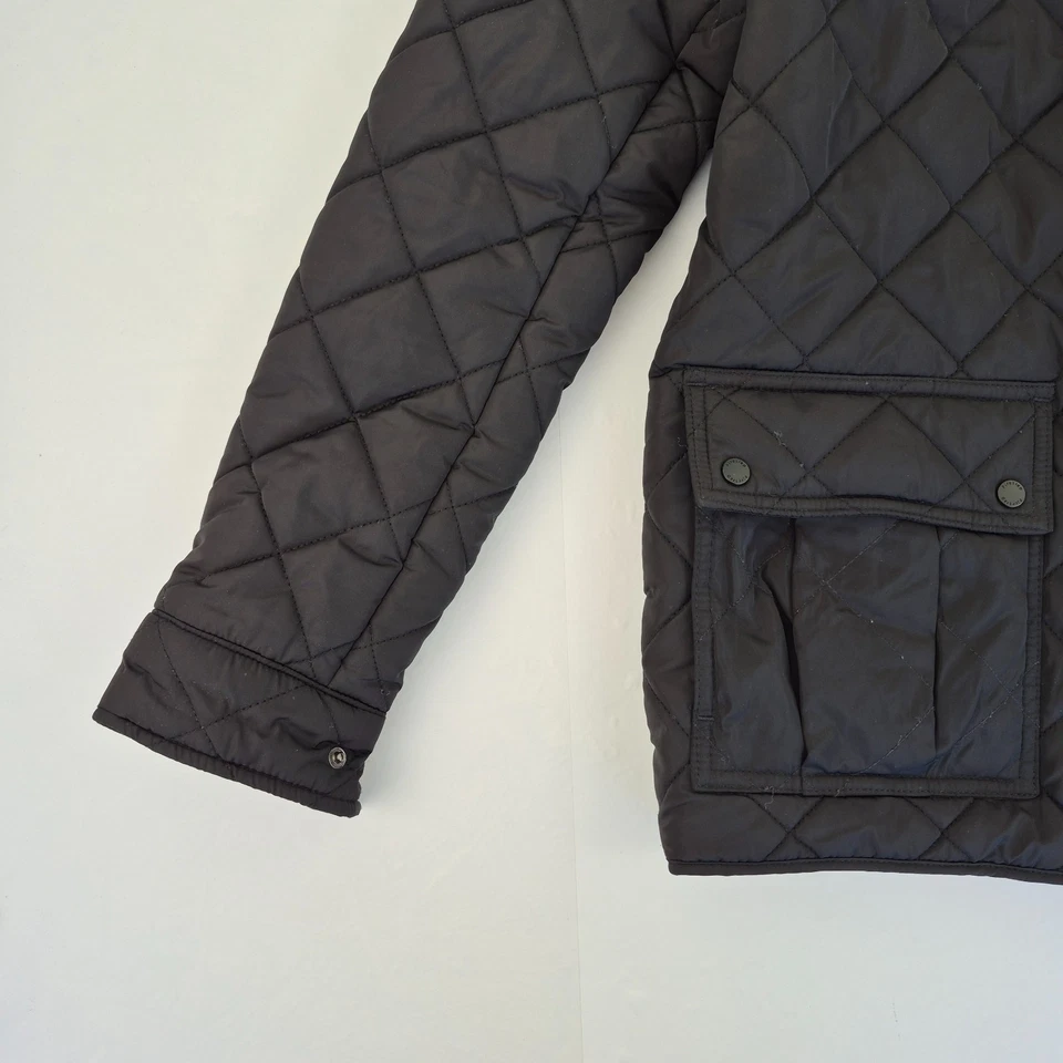 FIRETRAP Chaqueta Pequeña Negra Para Hombre Cremallera Completa Acolchada - Imagen 3 de 4