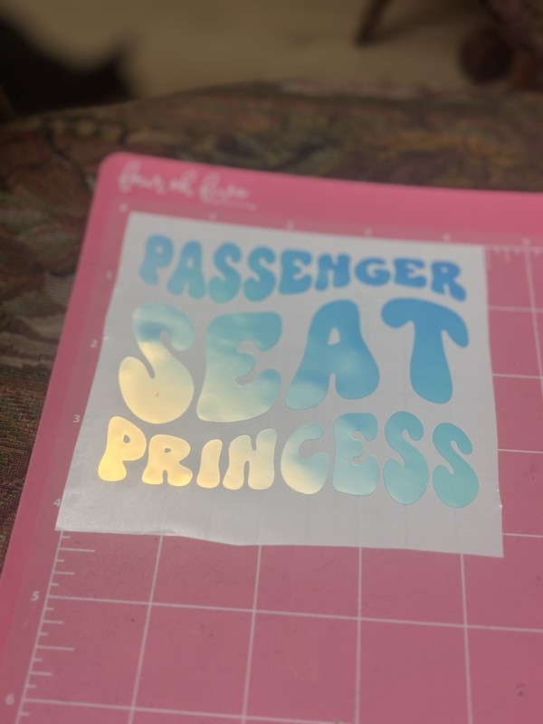 Four Oh Five Basics Passenger Seat Princess Kids Princess Decal Blue/White