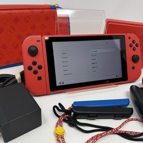 Nintendo Switch Console Mario Edition Console Bundle Red Joycons 128gb Micro SD